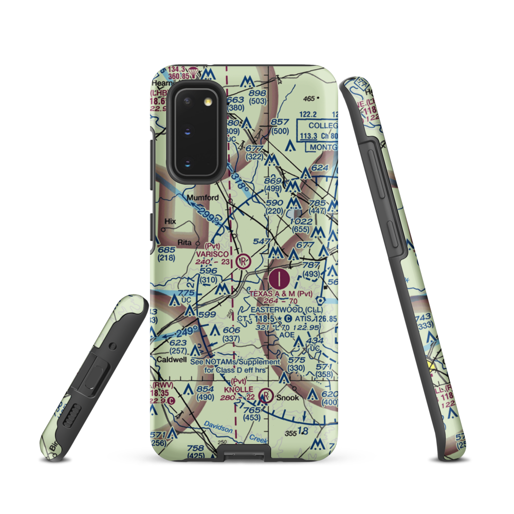 Varisco Airport (13TE) VFR Sectional Samsung Phone Case Samsung Galaxy S20 model shown