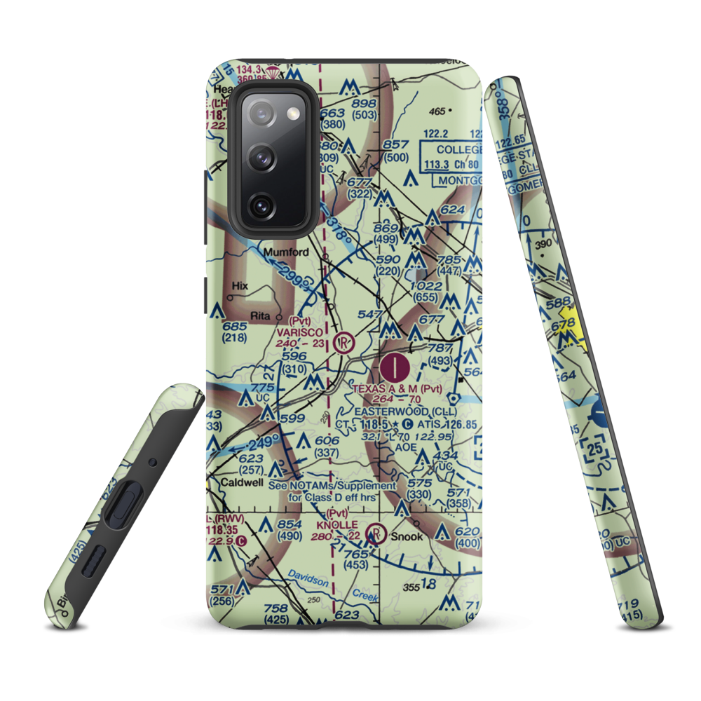 Varisco Airport (13TE) VFR Sectional Samsung Phone Case Samsung Galaxy S20 FE model shown