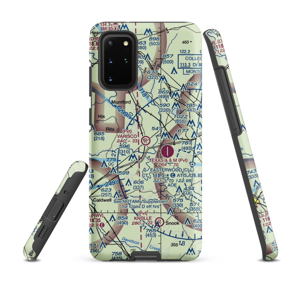 Varisco Airport (13TE) VFR Sectional Samsung Phone Case Samsung Galaxy S20 Plus model shown