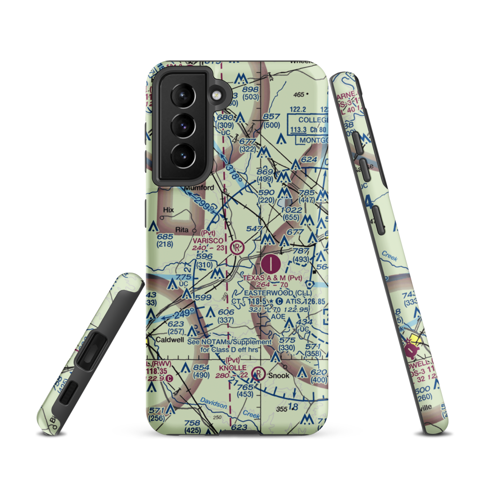 Varisco Airport (13TE) VFR Sectional Samsung Phone Case Samsung Galaxy S21 model shown