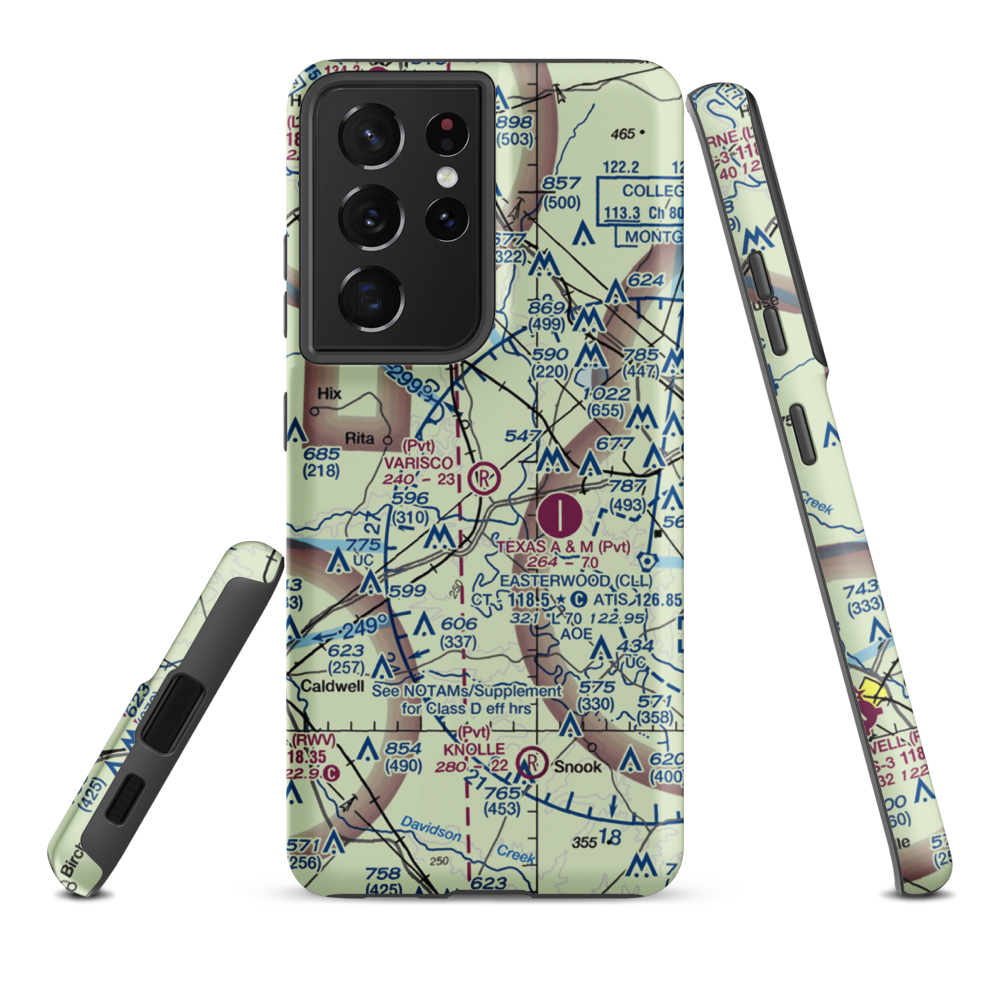Varisco Airport (13TE) VFR Sectional Samsung Phone Case Samsung Galaxy S21 Ultra model shown