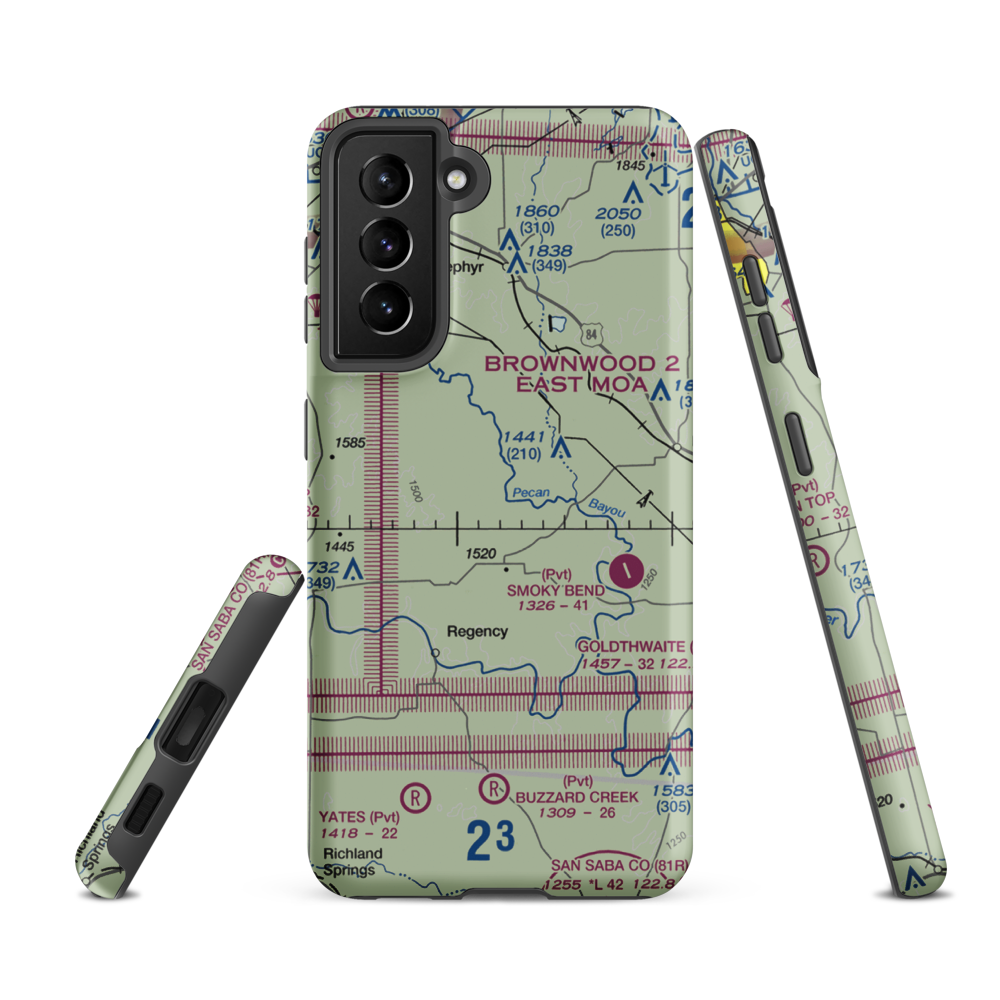 Vaughan Ranch Airport (TA89) VFR Sectional Samsung Phone Case Samsung Galaxy S21 FE model shown