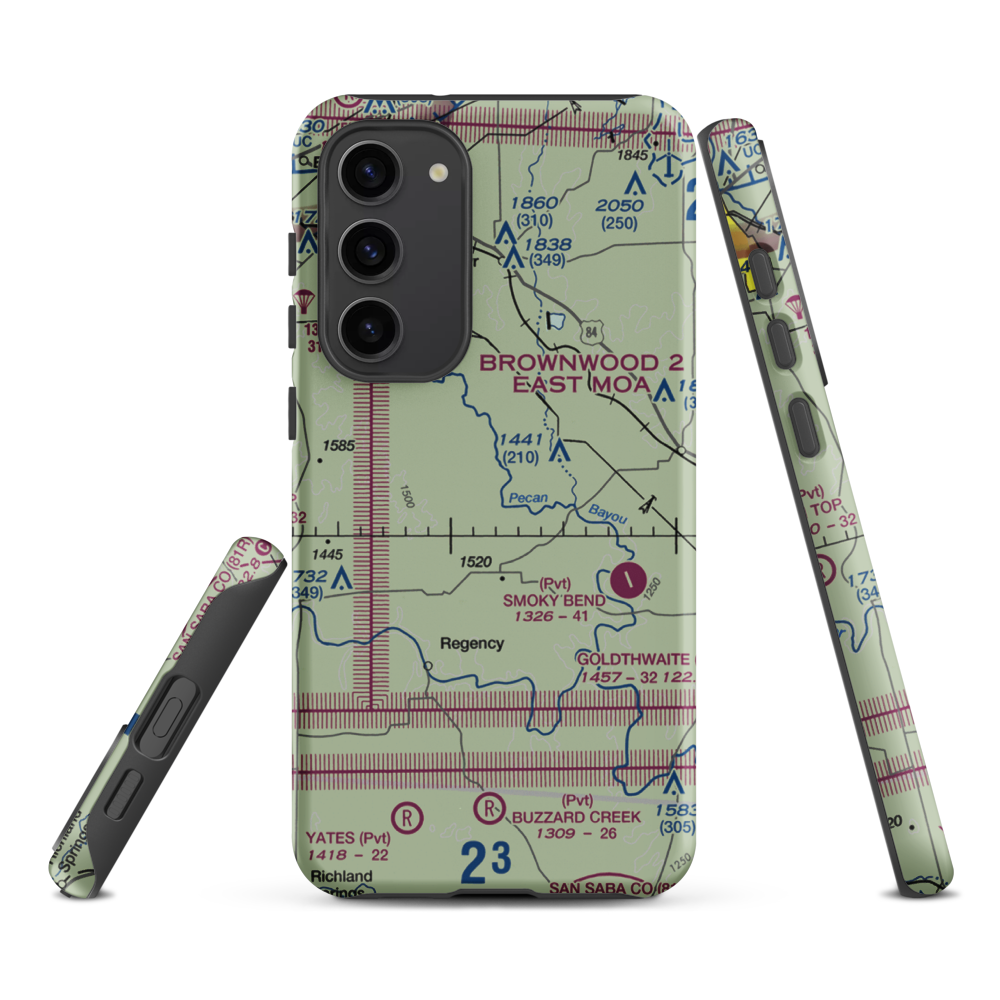 Vaughan Ranch Airport (TA89) VFR Sectional Samsung Phone Case Samsung Galaxy S23 Plus model shown