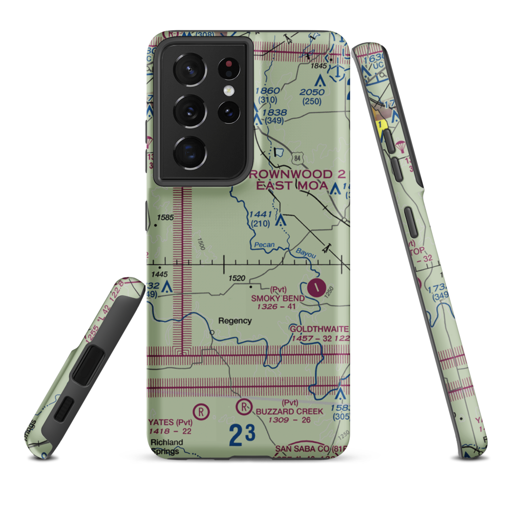 Vaughan Ranch Airport (TA89) VFR Sectional Samsung Phone Case Samsung Galaxy S21 Plus model shown