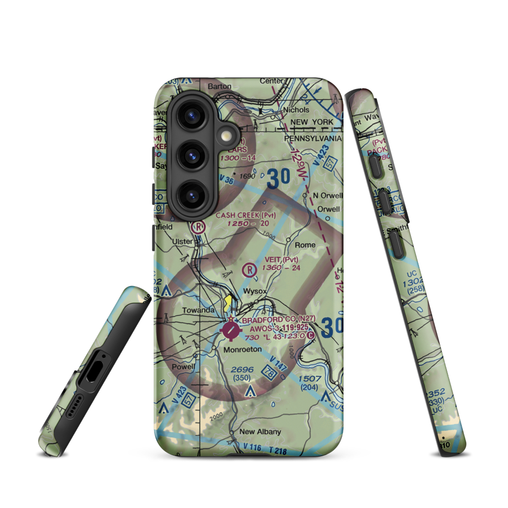 Veit Airport (9PN7) VFR Sectional Samsung Phone Case Samsung Galaxy S24 model shown