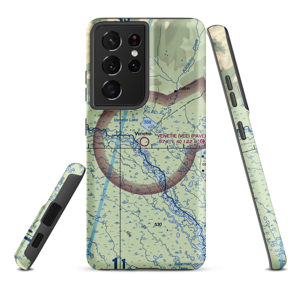 Venetie Airport (VEE) VFR Sectional Samsung Phone Case Samsung Galaxy S21 Ultra model shown