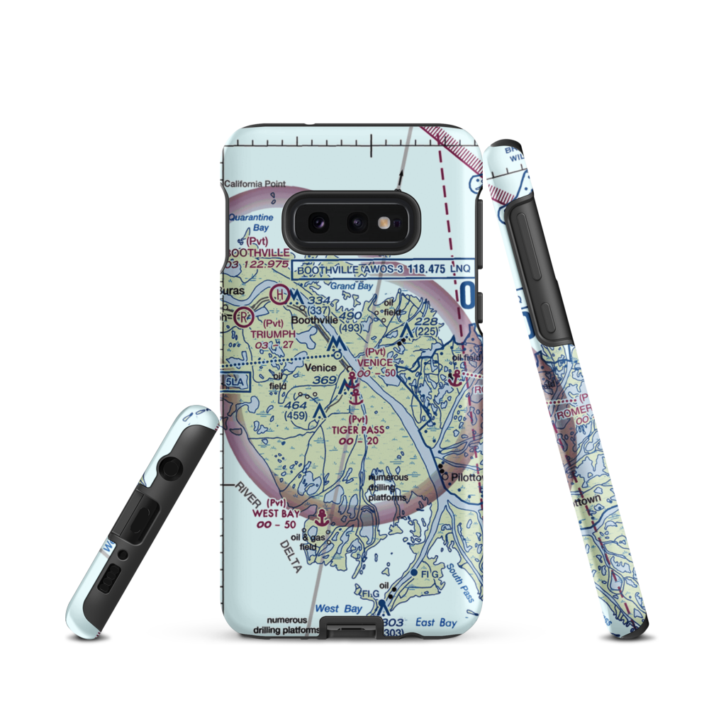 Venice Base Heliport & Seaplane Base (30LA) VFR Sectional Samsung Phone Case Samsung Galaxy S10e model shown