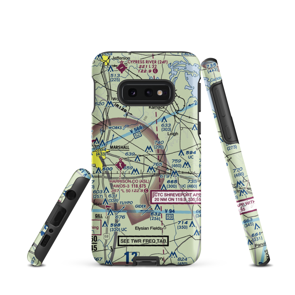 Verhalen Airport (TE89) VFR Sectional Samsung Phone Case Samsung Galaxy S10 Plus model shown