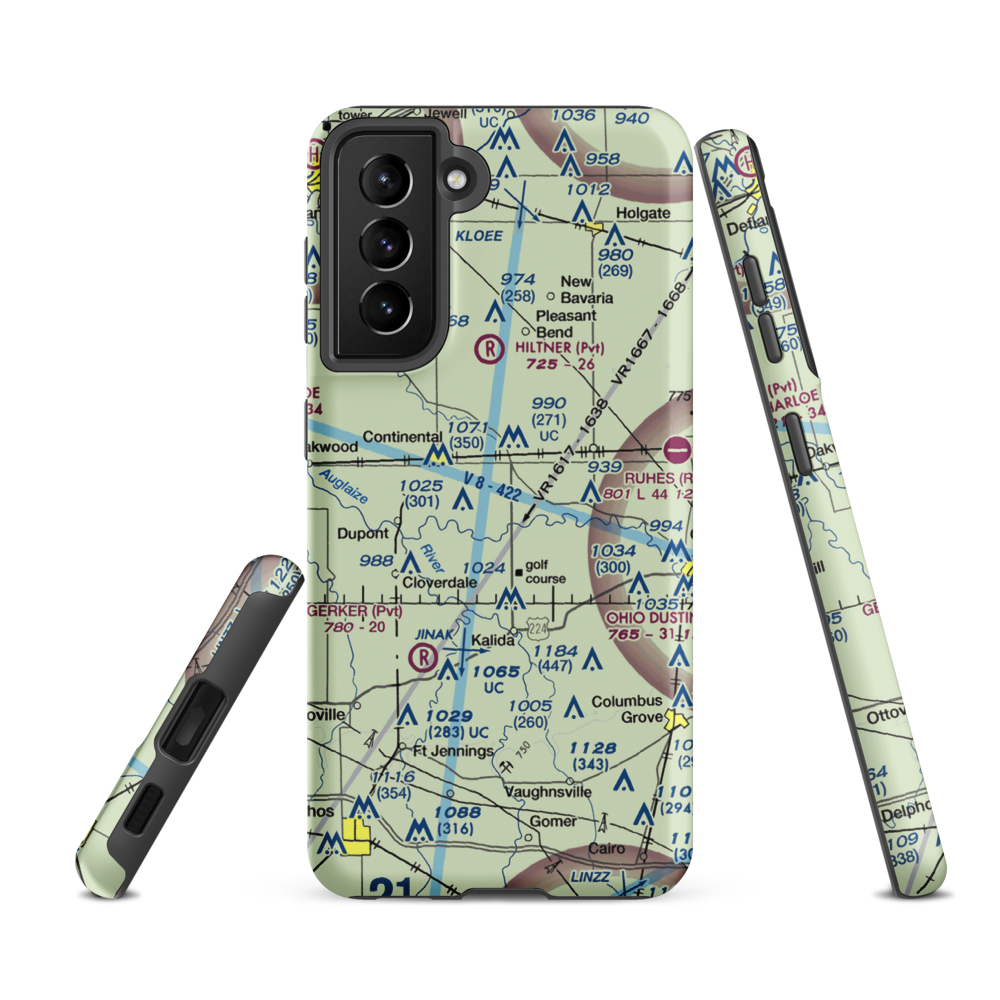 Verhoff Airport (36OI) VFR Sectional Samsung Phone Case Samsung Galaxy S21 Ultra model shown