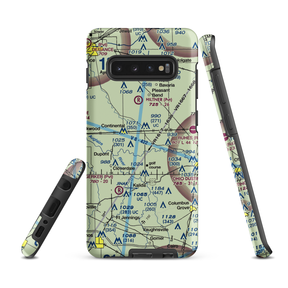 Verhoff Airport (36OI) VFR Sectional Samsung Phone Case Samsung Galaxy S10 Plus model shown