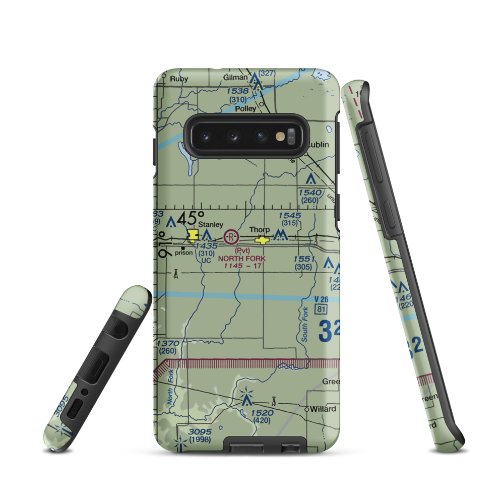 Vern Air Park (WS60) VFR Sectional Samsung Phone Case Samsung Galaxy S10 model shown