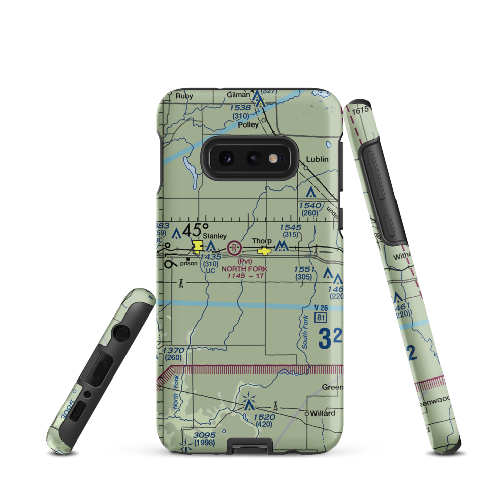 Vern Air Park (WS60) VFR Sectional Samsung Phone Case Samsung Galaxy S10e model shown