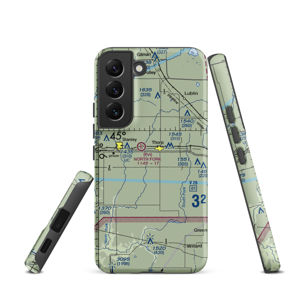 Vern Air Park (WS60) VFR Sectional Samsung Phone Case Samsung Galaxy S22 model shown