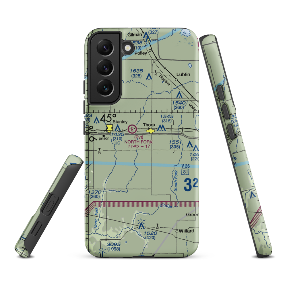 Vern Air Park (WS60) VFR Sectional Samsung Phone Case Samsung Galaxy S22 Plus model shown