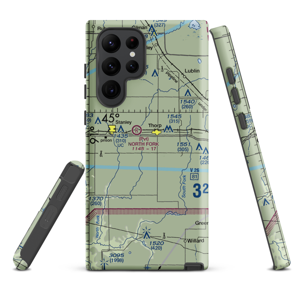 Vern Air Park (WS60) VFR Sectional Samsung Phone Case Samsung Galaxy S22 Ultra model shown