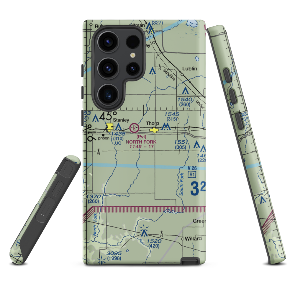 Vern Air Park (WS60) VFR Sectional Samsung Phone Case Samsung Galaxy S23 Ultra model shown
