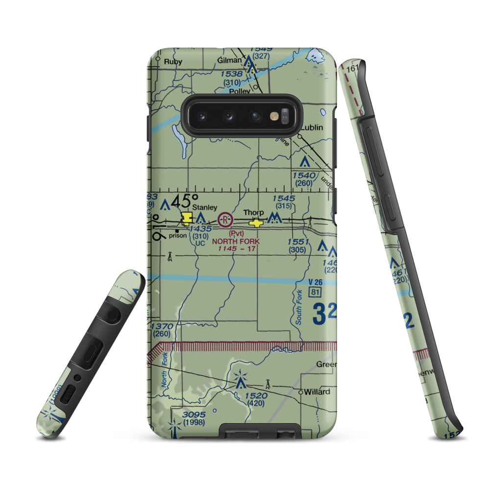 Vern Air Park (WS60) VFR Sectional Samsung Phone Case Samsung Galaxy S10 Plus model shown