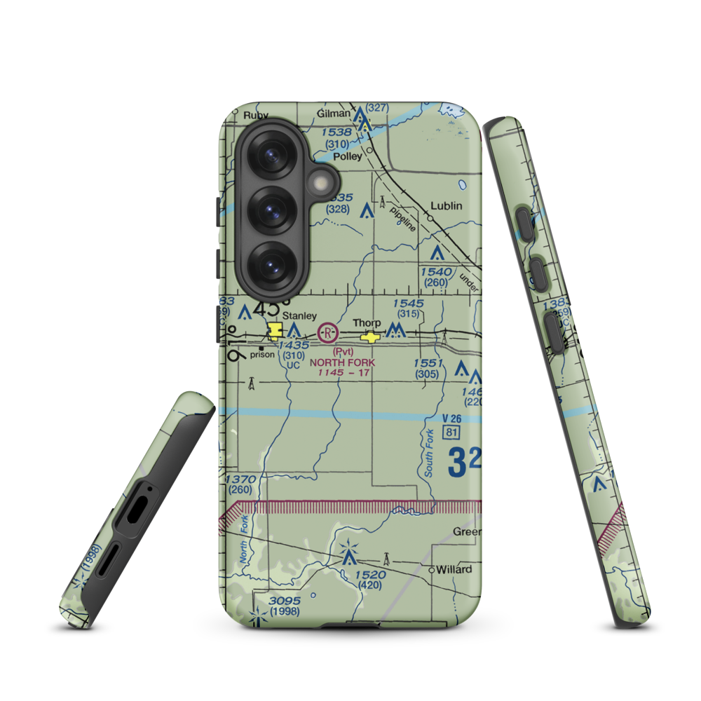 Vern Air Park (WS60) VFR Sectional Samsung Phone Case Samsung Galaxy S25 model shown