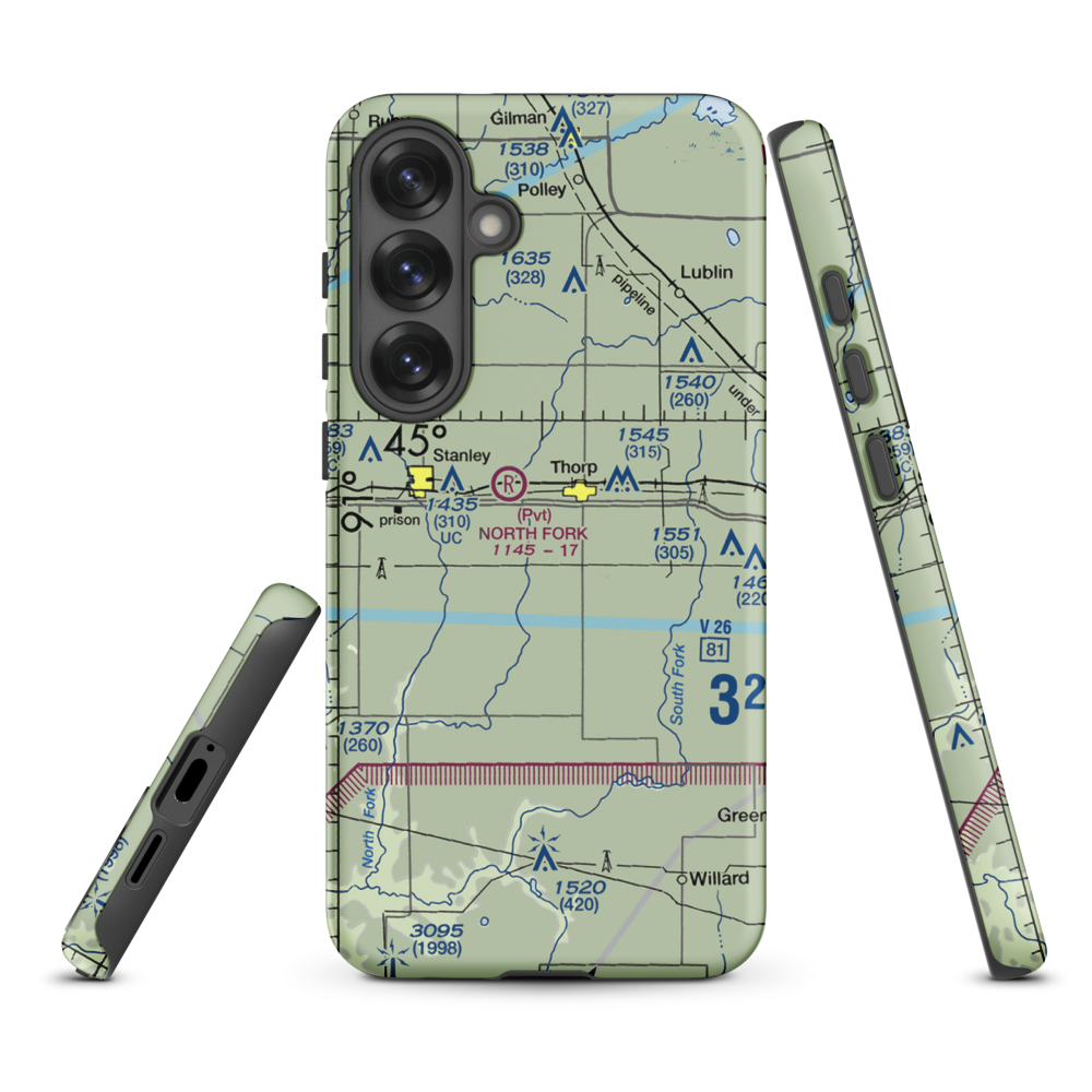 Vern Air Park (WS60) VFR Sectional Samsung Phone Case Samsung Galaxy S25 Plus model shown