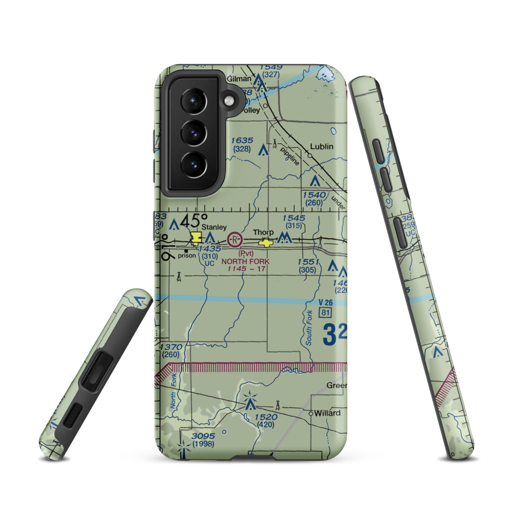 Vern Air Park (WS60) VFR Sectional Samsung Phone Case Samsung Galaxy S21 model shown