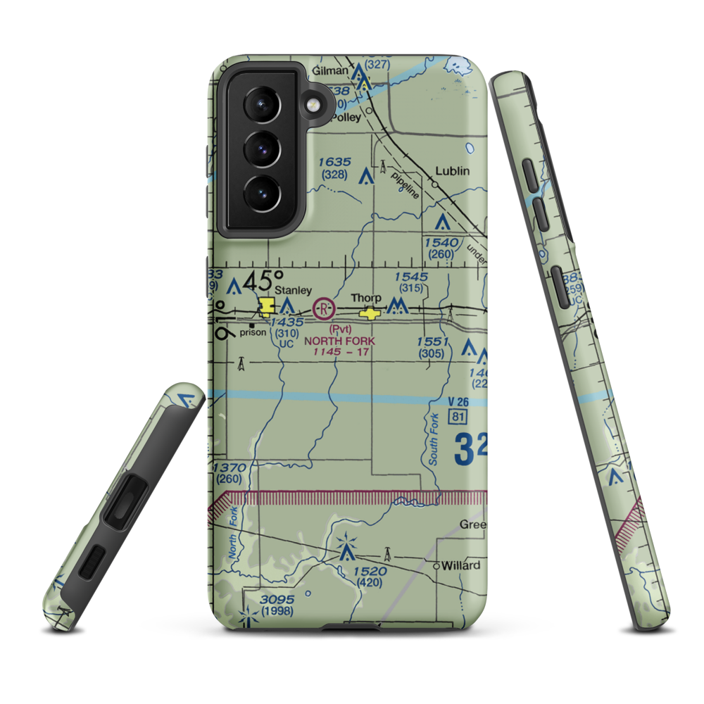 Vern Air Park (WS60) VFR Sectional Samsung Phone Case Samsung Galaxy S21 FE model shown