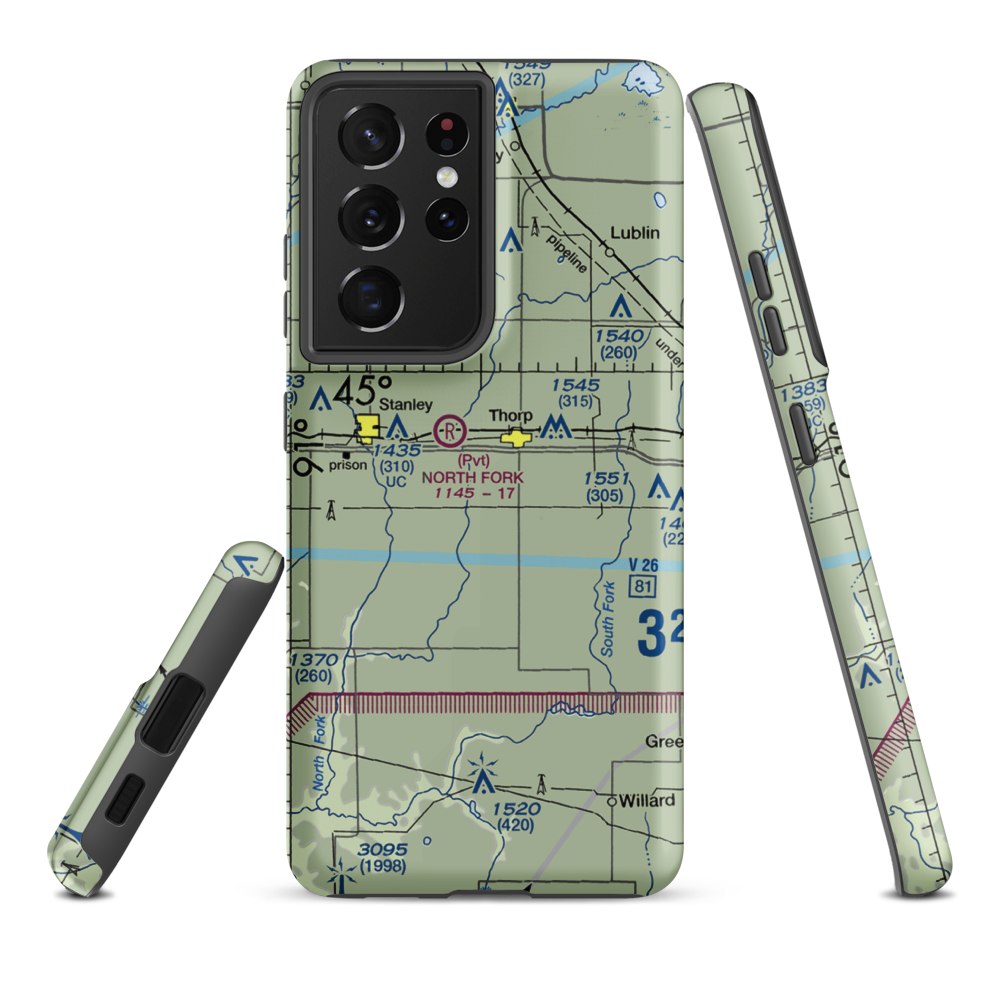 Vern Air Park (WS60) VFR Sectional Samsung Phone Case Samsung Galaxy S21 Ultra model shown