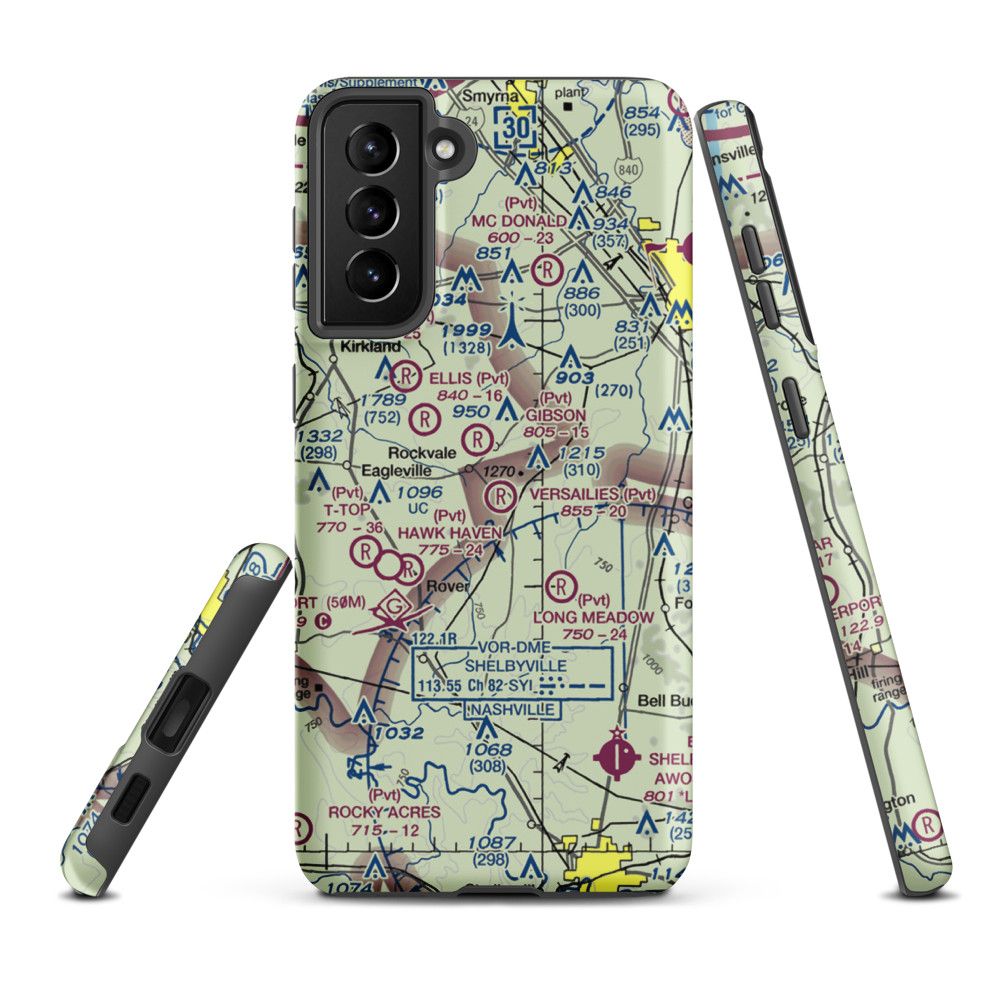 Versailles Aerodrome (9TN1) VFR Sectional Samsung Phone Case Samsung Galaxy S21 Plus model shown