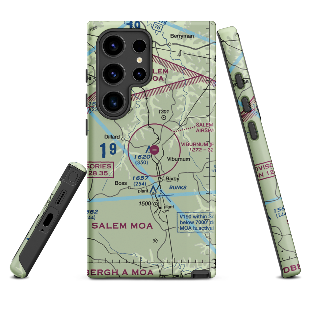 Viburnum Airport (MO84) VFR Sectional Samsung Phone Case Samsung Galaxy S24 Ultra model shown