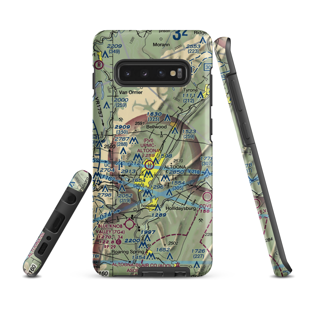Vicars Private Airport (PS15) VFR Sectional Samsung Phone Case Samsung Galaxy S10 Plus model shown