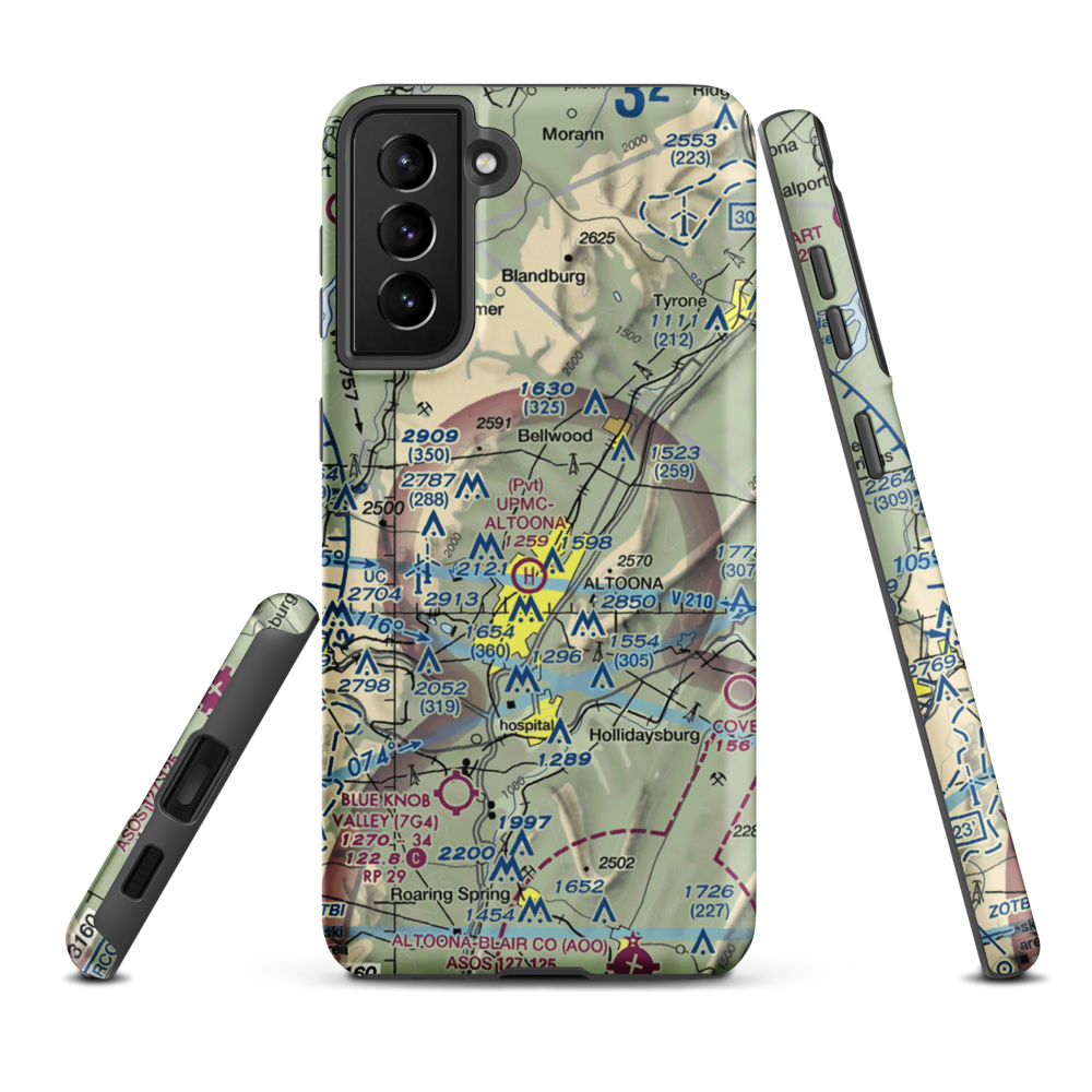 Vicars Private Airport (PS15) VFR Sectional Samsung Phone Case Samsung Galaxy S21 FE model shown
