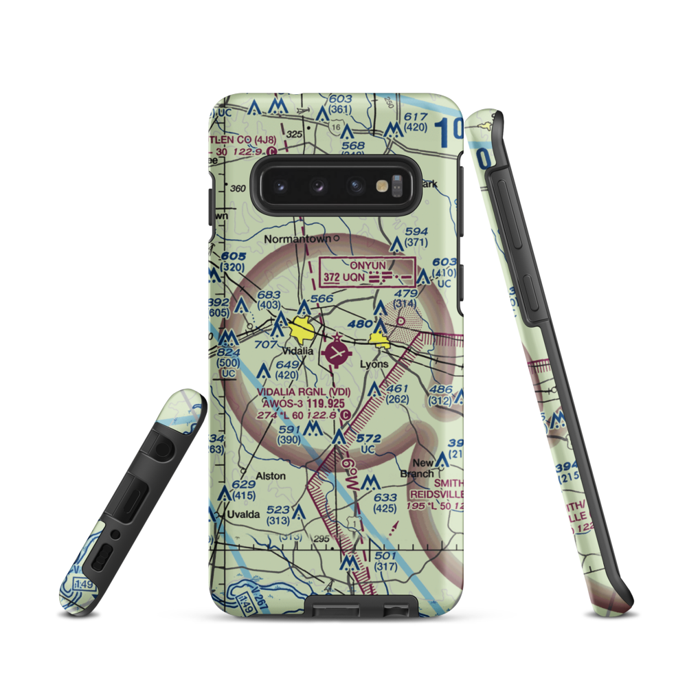 Vidalia Regional Airport (VDI) VFR Sectional Samsung Phone Case Samsung Galaxy S10 model shown