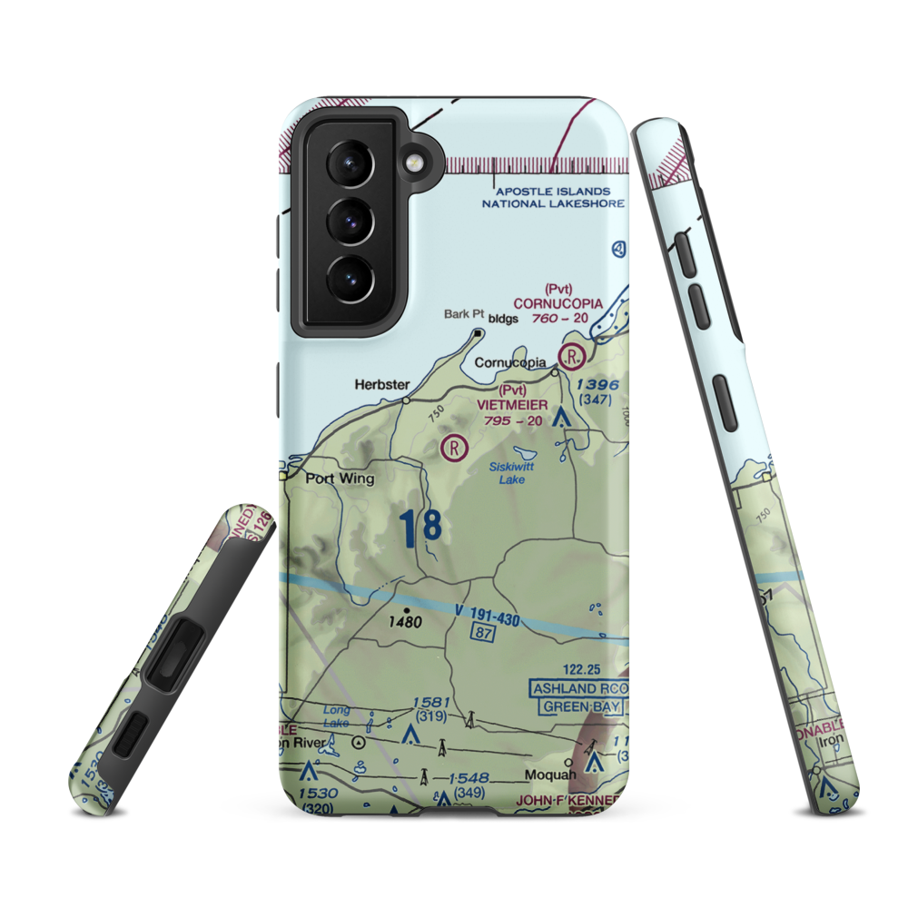 Vietmeier Airport (WS67) VFR Sectional Samsung Phone Case Samsung Galaxy S21 FE model shown