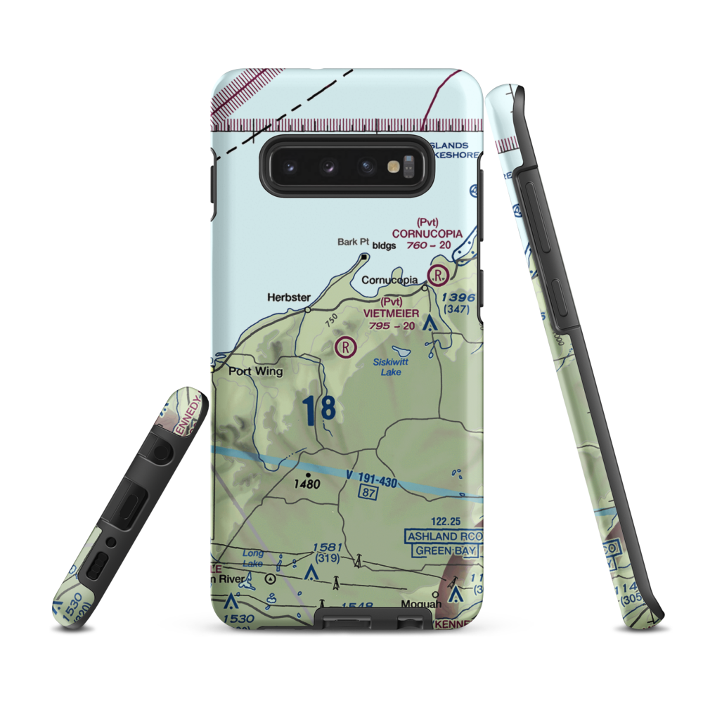 Vietmeier Airport (WS67) VFR Sectional Samsung Phone Case Samsung Galaxy S10 Plus model shown