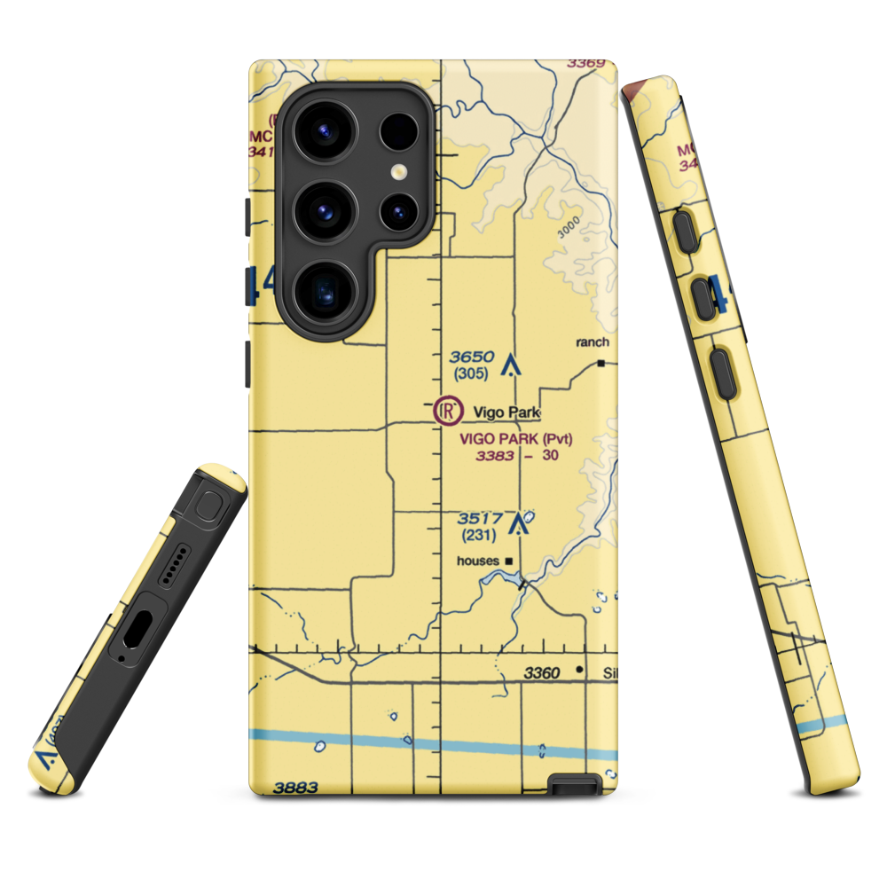 Vigo Park Airport (1TA2) VFR Sectional Samsung Phone Case Samsung Galaxy S24 Ultra model shown