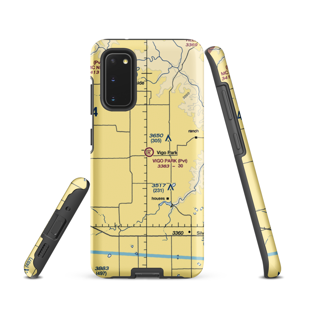 Vigo Park Airport (1TA2) VFR Sectional Samsung Phone Case Samsung Galaxy S20 model shown