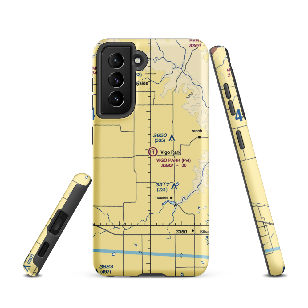 Vigo Park Airport (1TA2) VFR Sectional Samsung Phone Case Samsung Galaxy S21 model shown