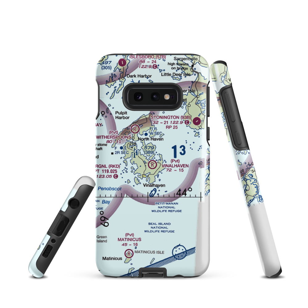 Vinalhaven Airport (ME55) VFR Sectional Samsung Phone Case Samsung Galaxy S10e model shown