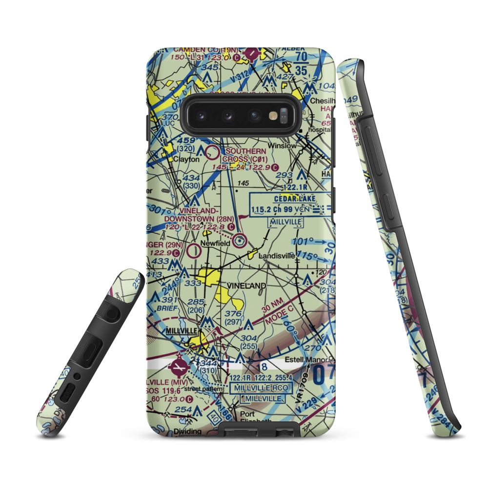 Vineland-Downstown Airport (28N) VFR Sectional Samsung Phone Case Samsung Galaxy S10 Plus model shown