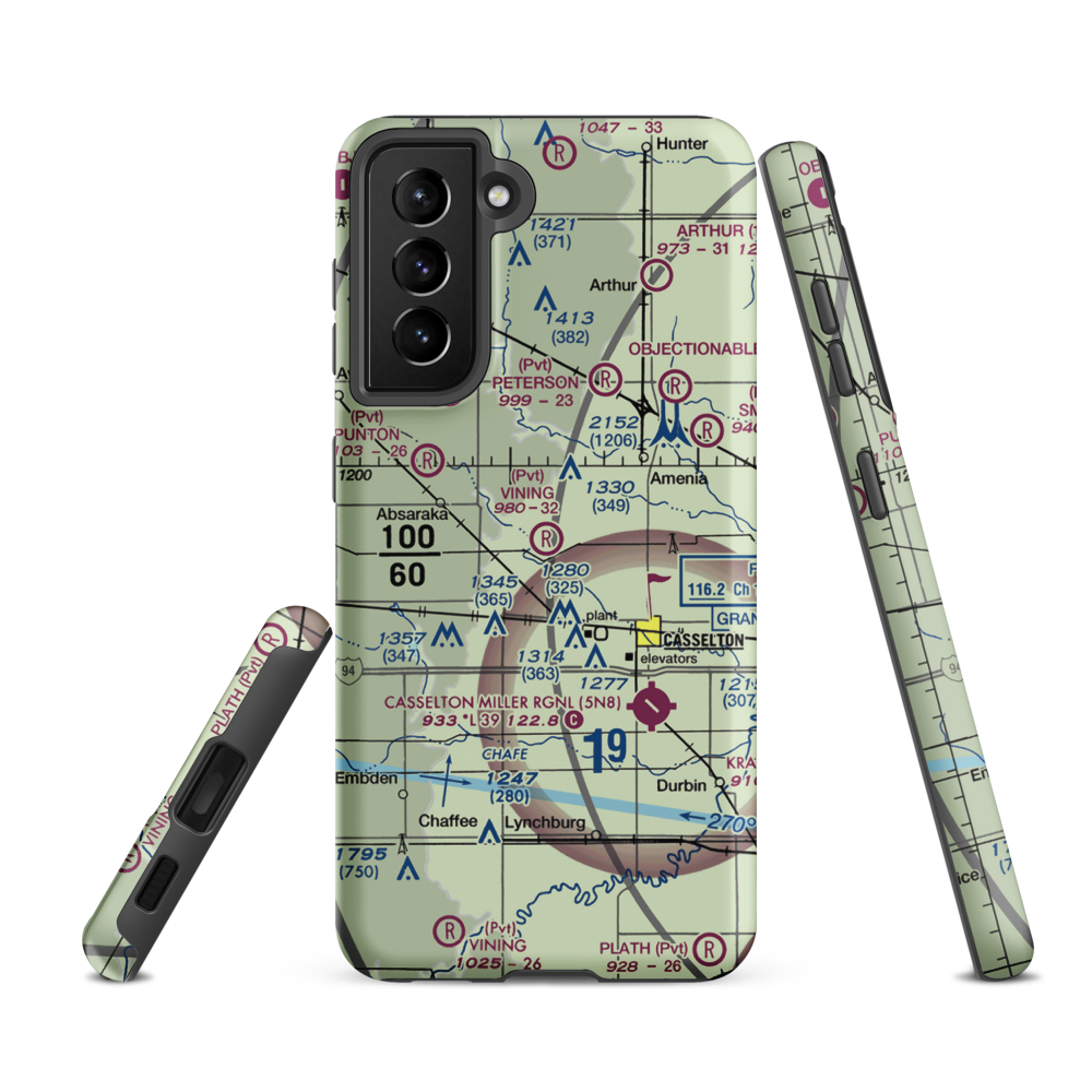 Vining Airport (ND68) VFR Sectional Samsung Phone Case Samsung Galaxy S21 FE model shown