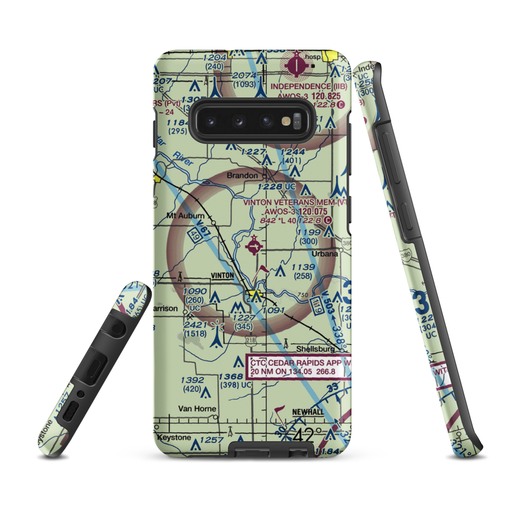 Vinton Veterans Memorial Airpark (VTI) VFR Sectional Samsung Phone Case Samsung Galaxy S10 Plus model shown