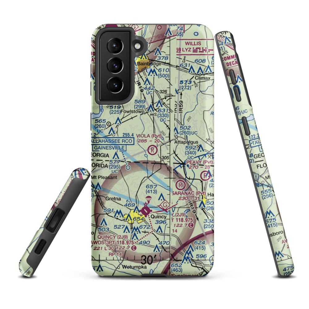 Viola Farm Airport (4GE1) VFR Sectional Samsung Phone Case Samsung Galaxy S21 FE model shown