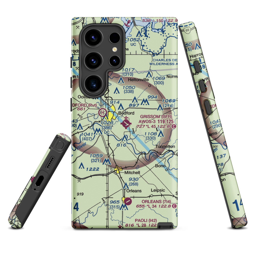 Virgil I Grissom Municipal Airport (BFR) VFR Sectional Samsung Phone Case Samsung Galaxy S24 Ultra model shown