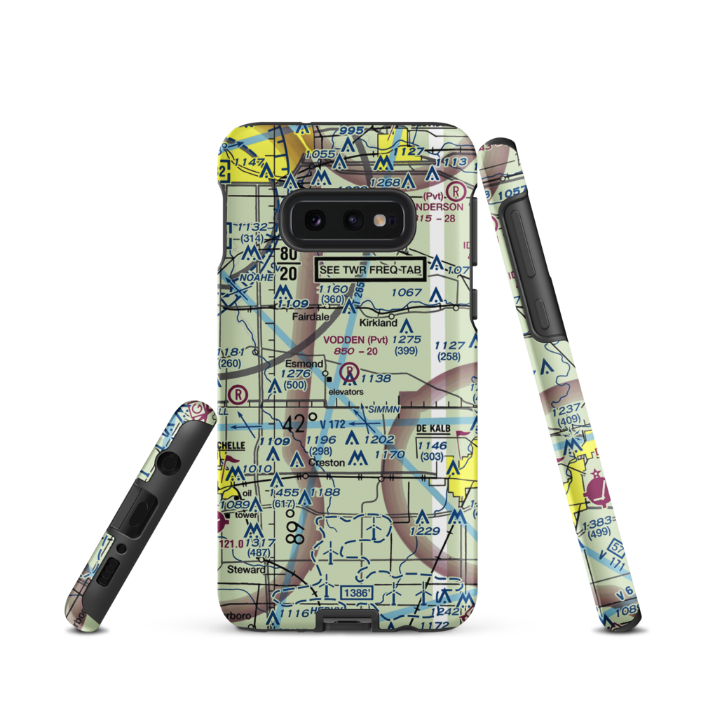 Vodden Airport (IS15) VFR Sectional Samsung Phone Case Samsung Galaxy S10 Plus model shown
