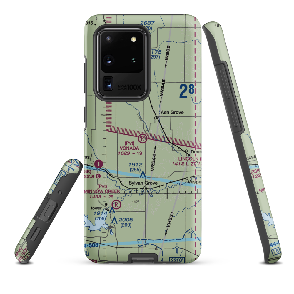 Vonada Airport (2KS8) VFR Sectional Samsung Phone Case Samsung Galaxy S20 Ultra model shown