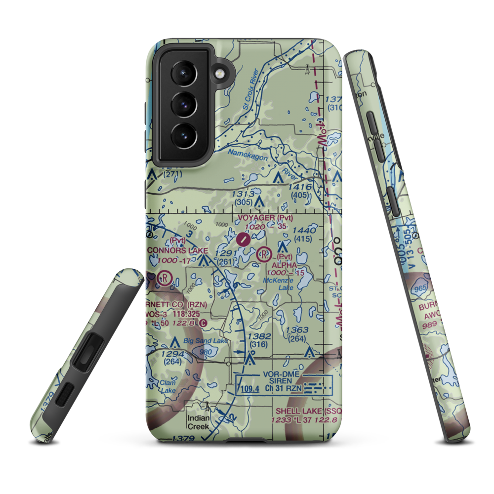 Voyager Village Airstrip (9WN2) VFR Sectional Samsung Phone Case Samsung Galaxy S21 Plus model shown