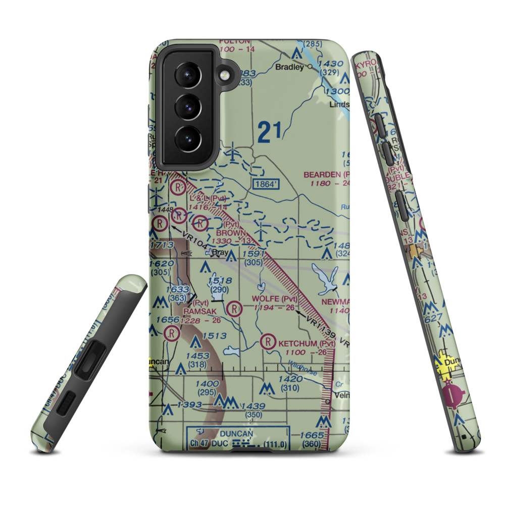 VR Airstrip (2OK0) VFR Sectional Samsung Phone Case Samsung Galaxy S21 Plus model shown