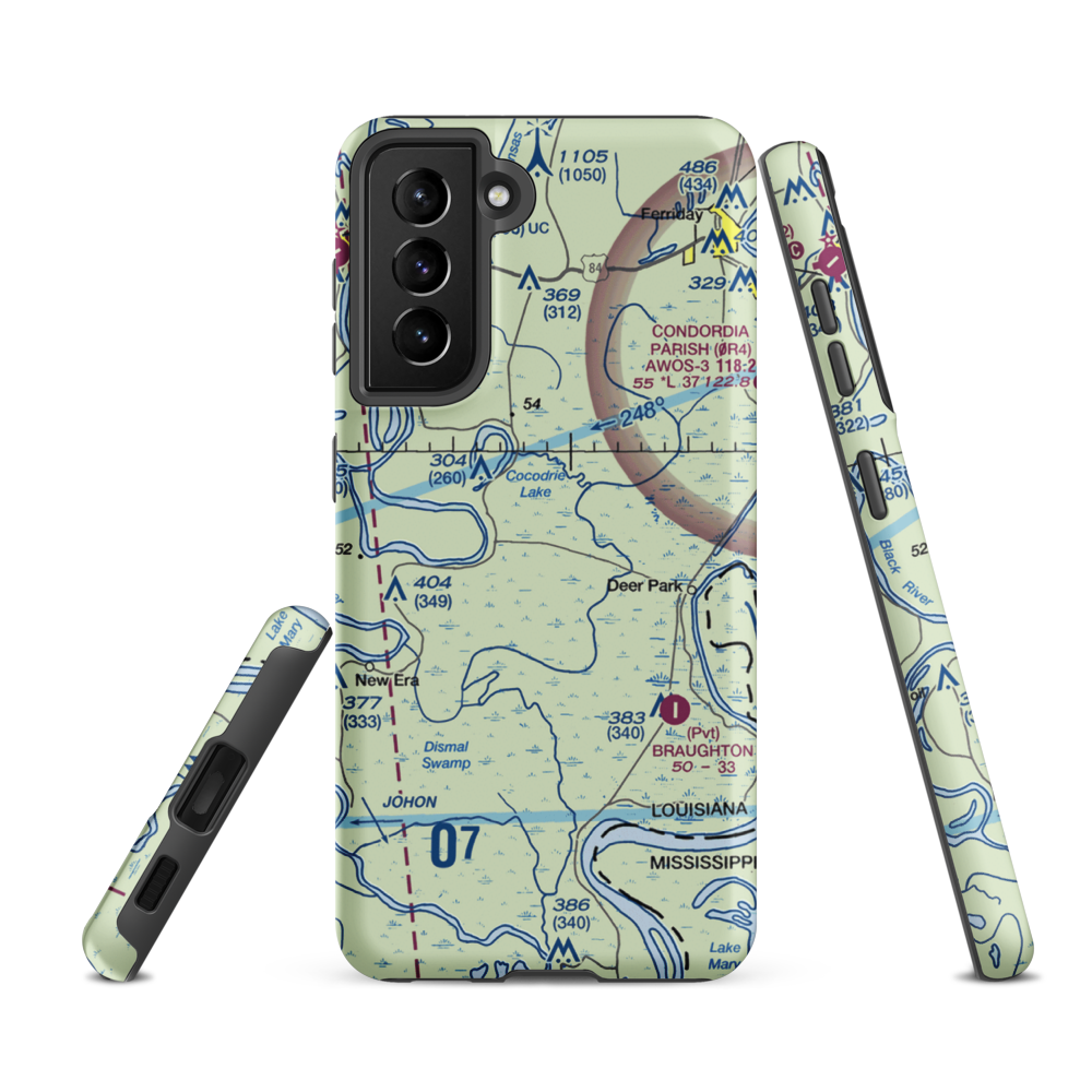 W & E Air Service Airport (US-0307) VFR Sectional Samsung Phone Case Samsung Galaxy S21 FE model shown