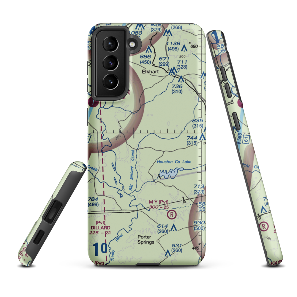 W C Ranch Airport (7XS3) VFR Sectional Samsung Phone Case Samsung Galaxy S21 Plus model shown