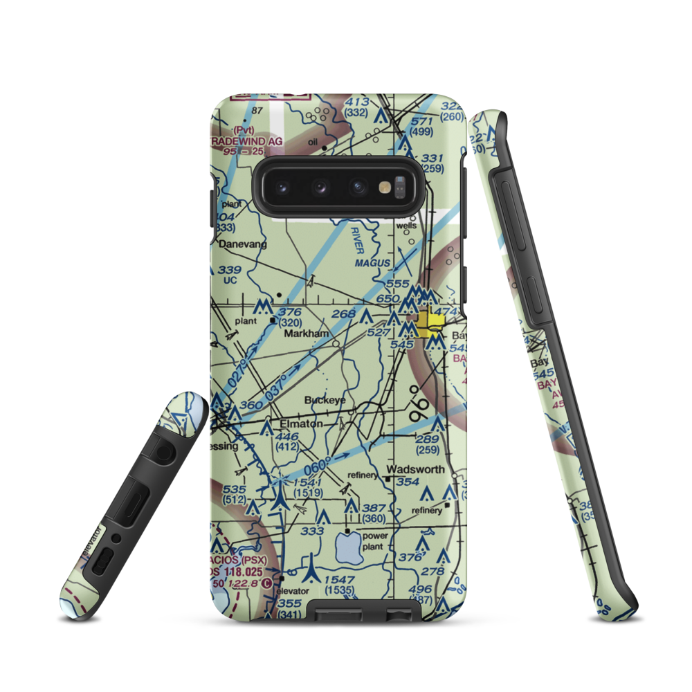 W D Cornilius Ranch Airport (XS07) VFR Sectional Samsung Phone Case Samsung Galaxy S10 model shown