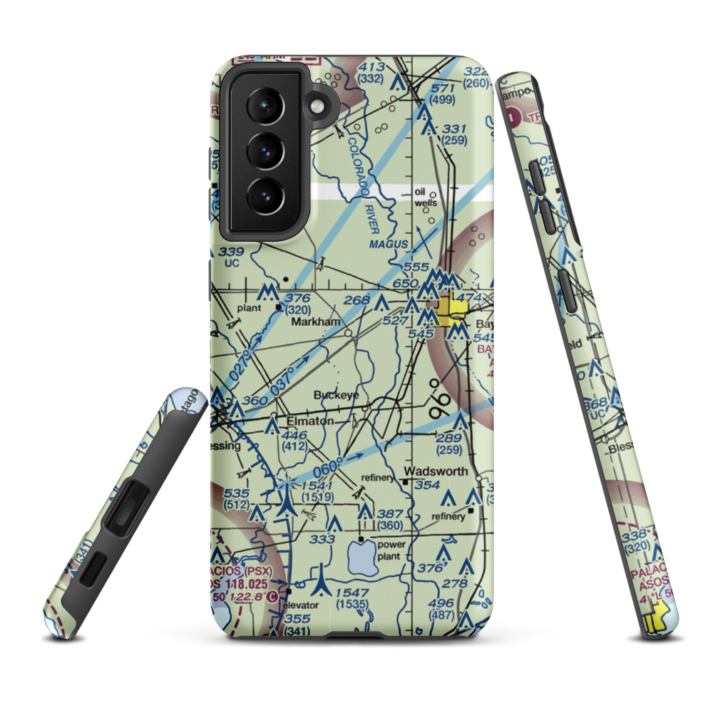 W D Cornilius Ranch Airport (XS07) VFR Sectional Samsung Phone Case Samsung Galaxy S21 FE model shown
